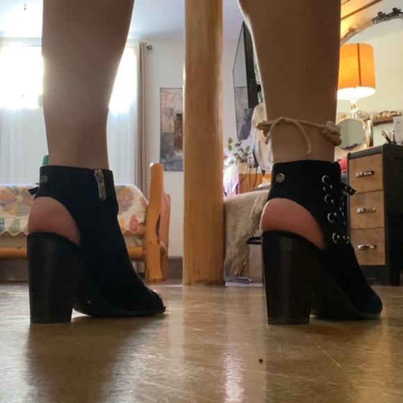 Circus Peeptoe Black Ankle Boots size 6 - Picture 2 of 7